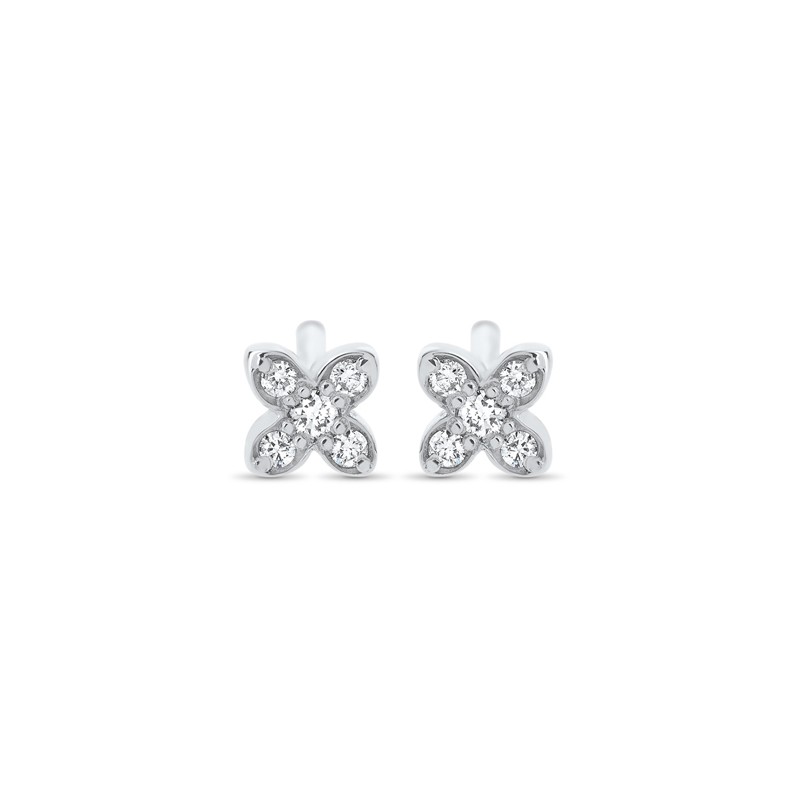 boucles d'oreilles trèfle diamants