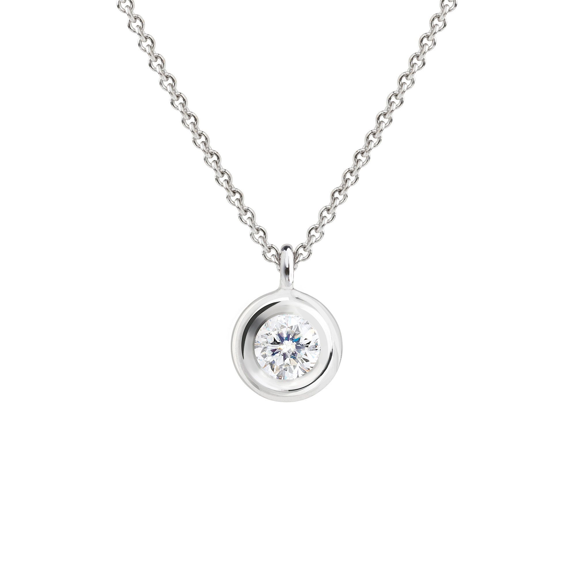 Pendentif en diamant Serti Clos fil rond 010