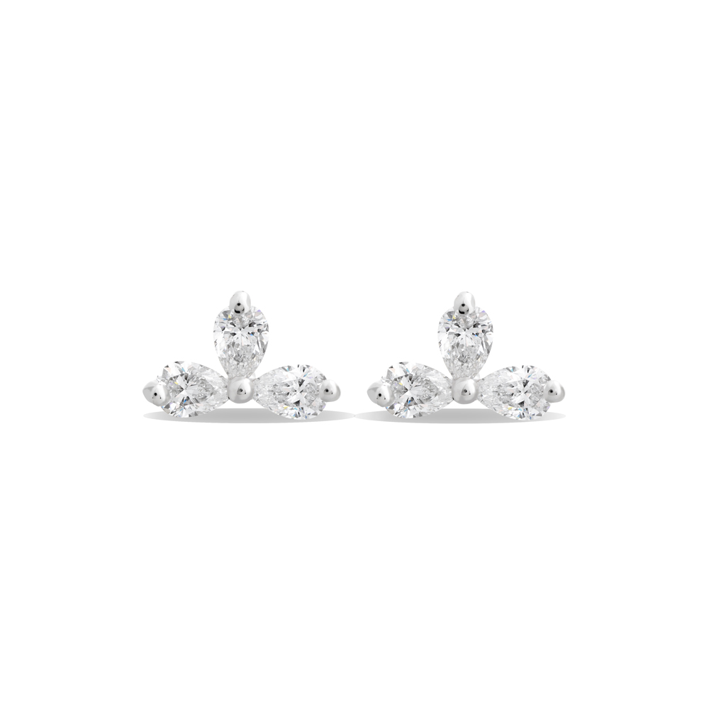 boucles d'oreilles or blanc diamant femme