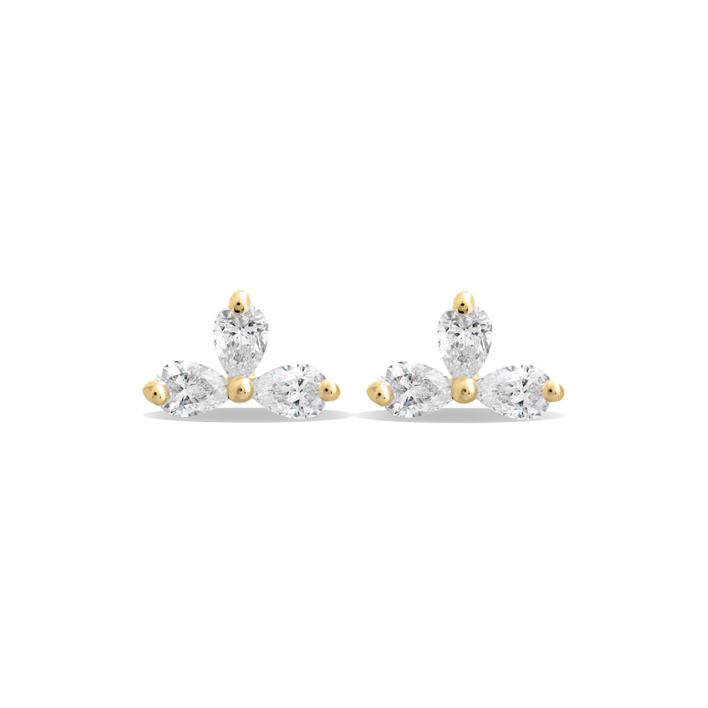 boucles d'oreilles diamants or jaune tendances