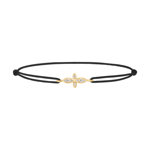 bracelet diamant sur cordon or jaune