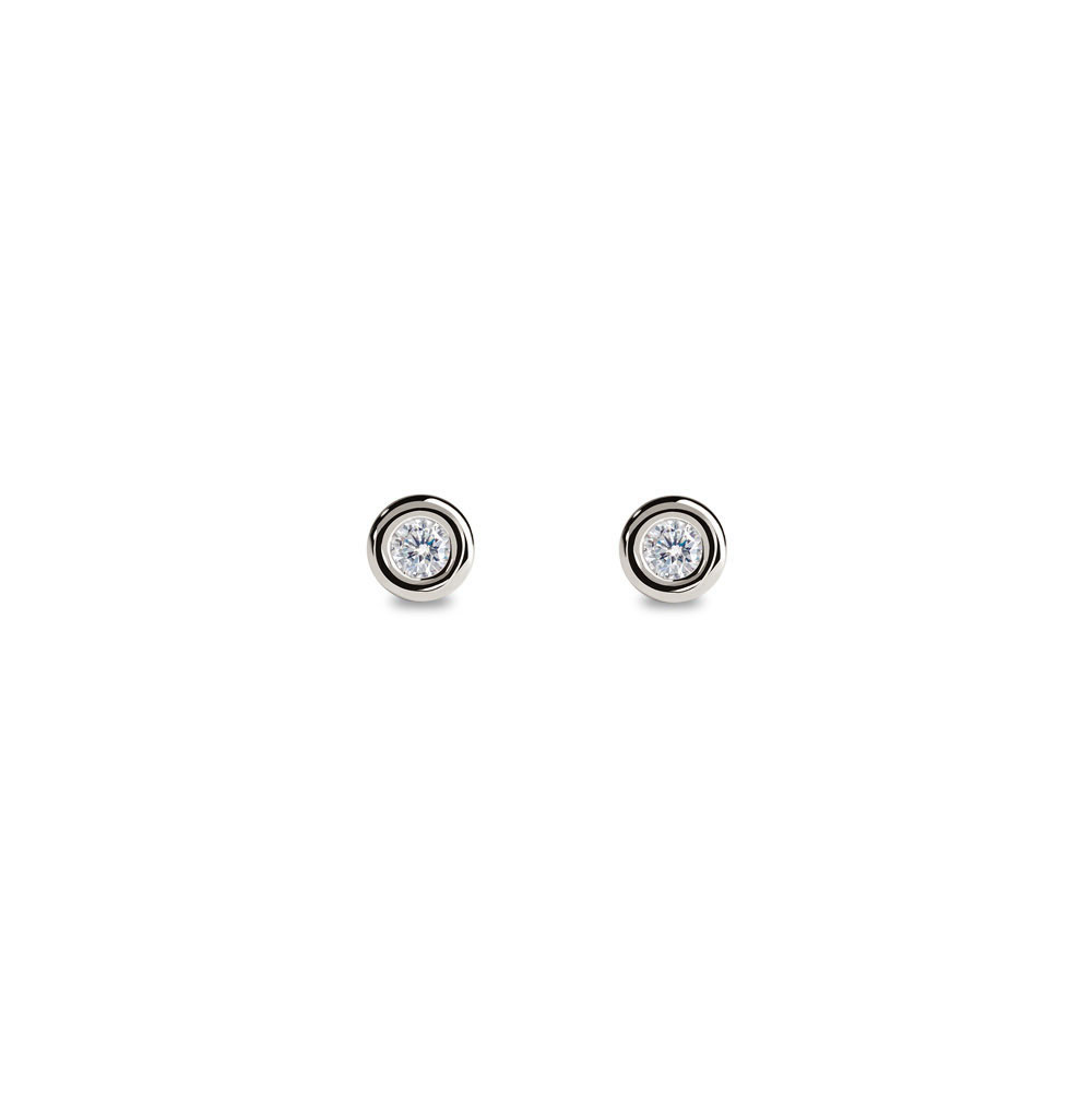 Boucles d'oreilles en diamants Sertis Clos Fil Rond 005