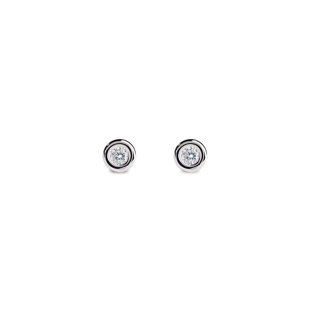 Boucles d'oreilles en diamants Sertis Clos Fil Rond 010