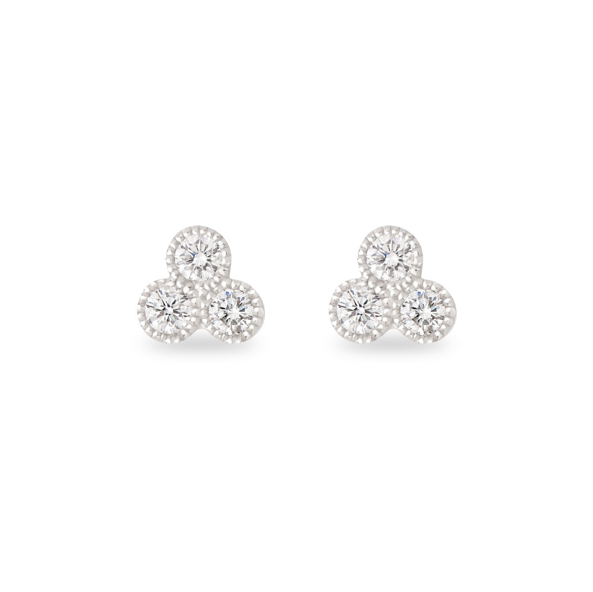 Boucles d'oreilles en diamants Trio Perlées