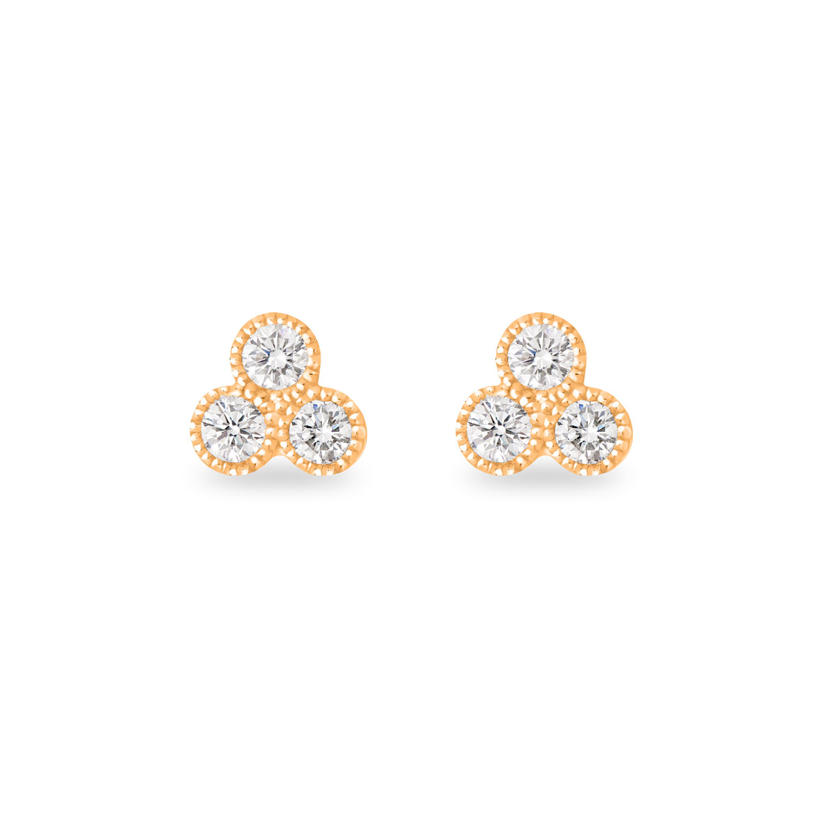 Boucles d'oreilles en diamants Trio Perlées