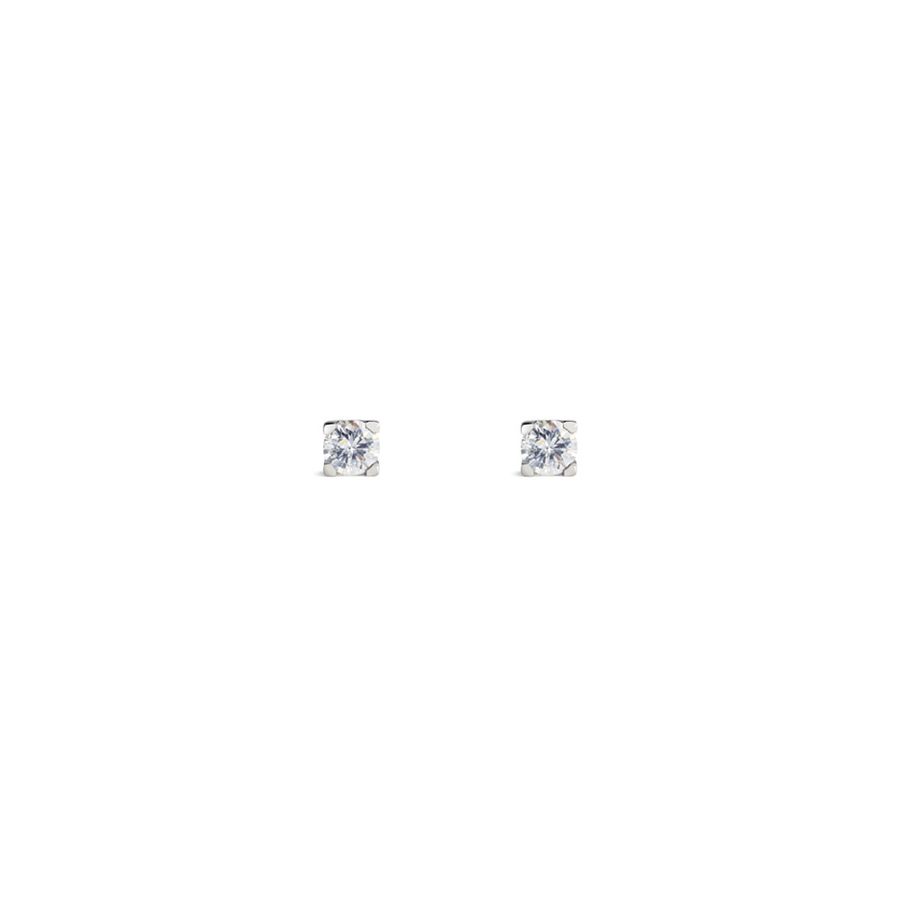 Boucles d'Oreilles en diamants Illusion Griffes Carrées 010