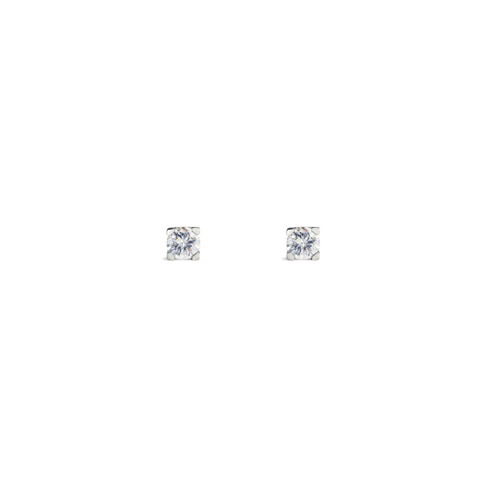 Boucles d'Oreilles en diamants Illusion Griffes Carrées 015