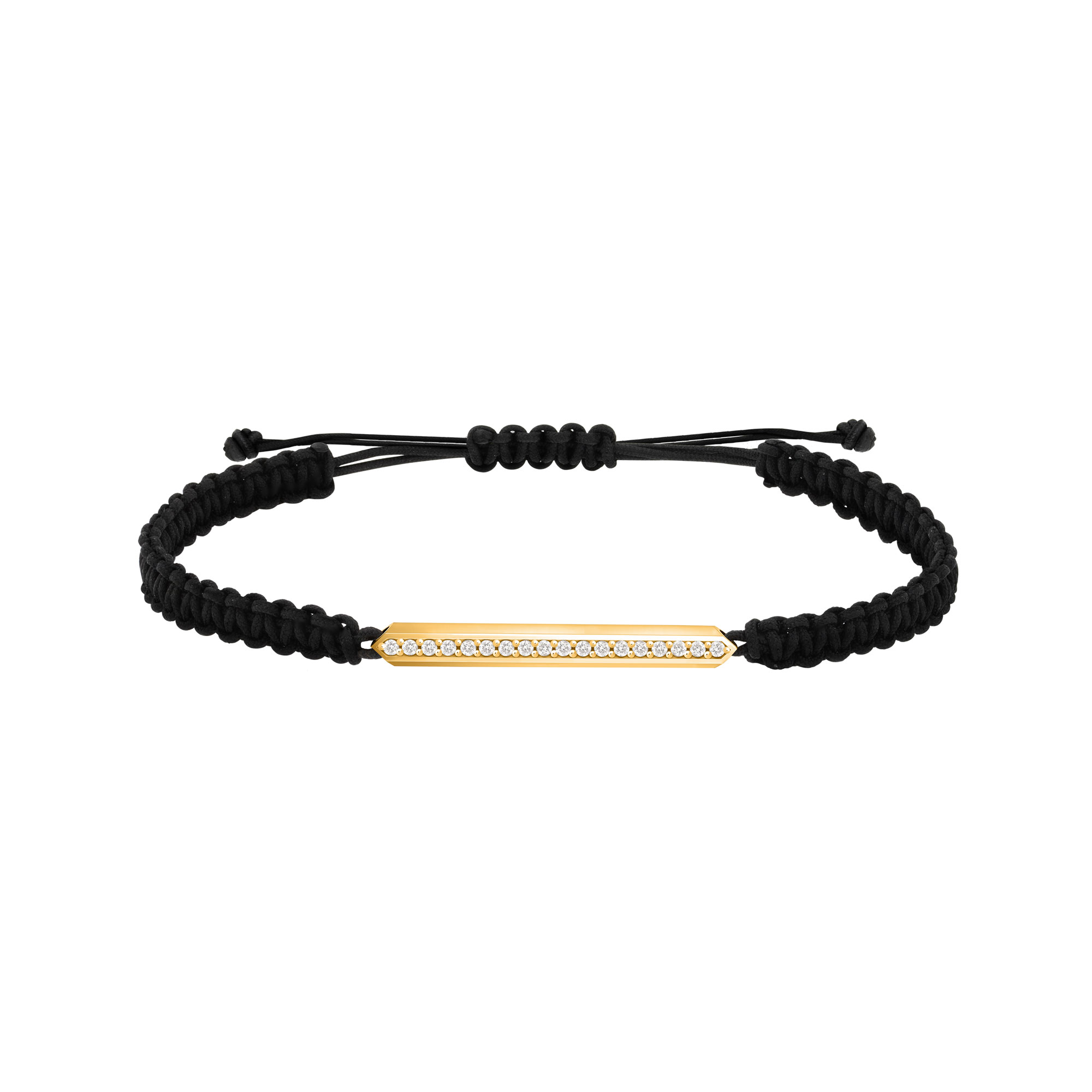 bracelet homme diamants sur cordon or jaune