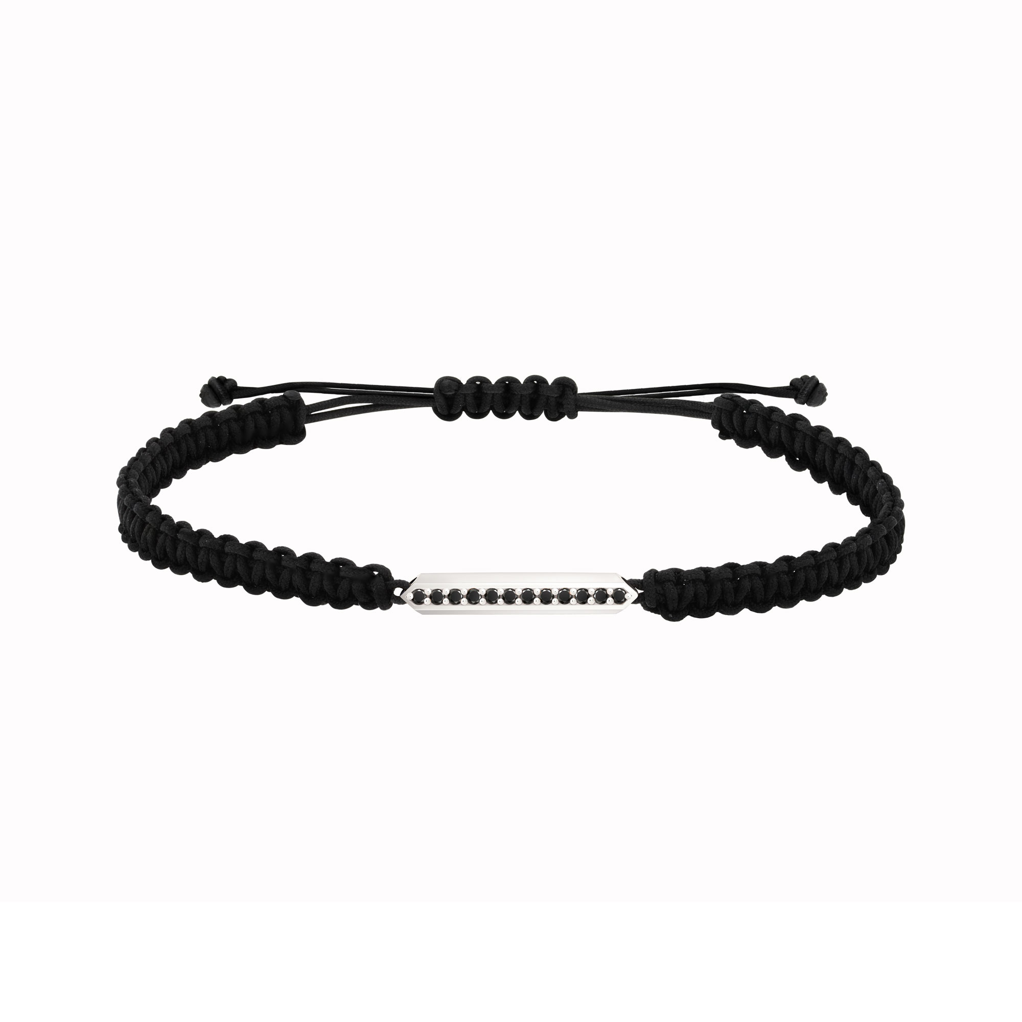 bracelet homme diamants noir sur cordon or blanc