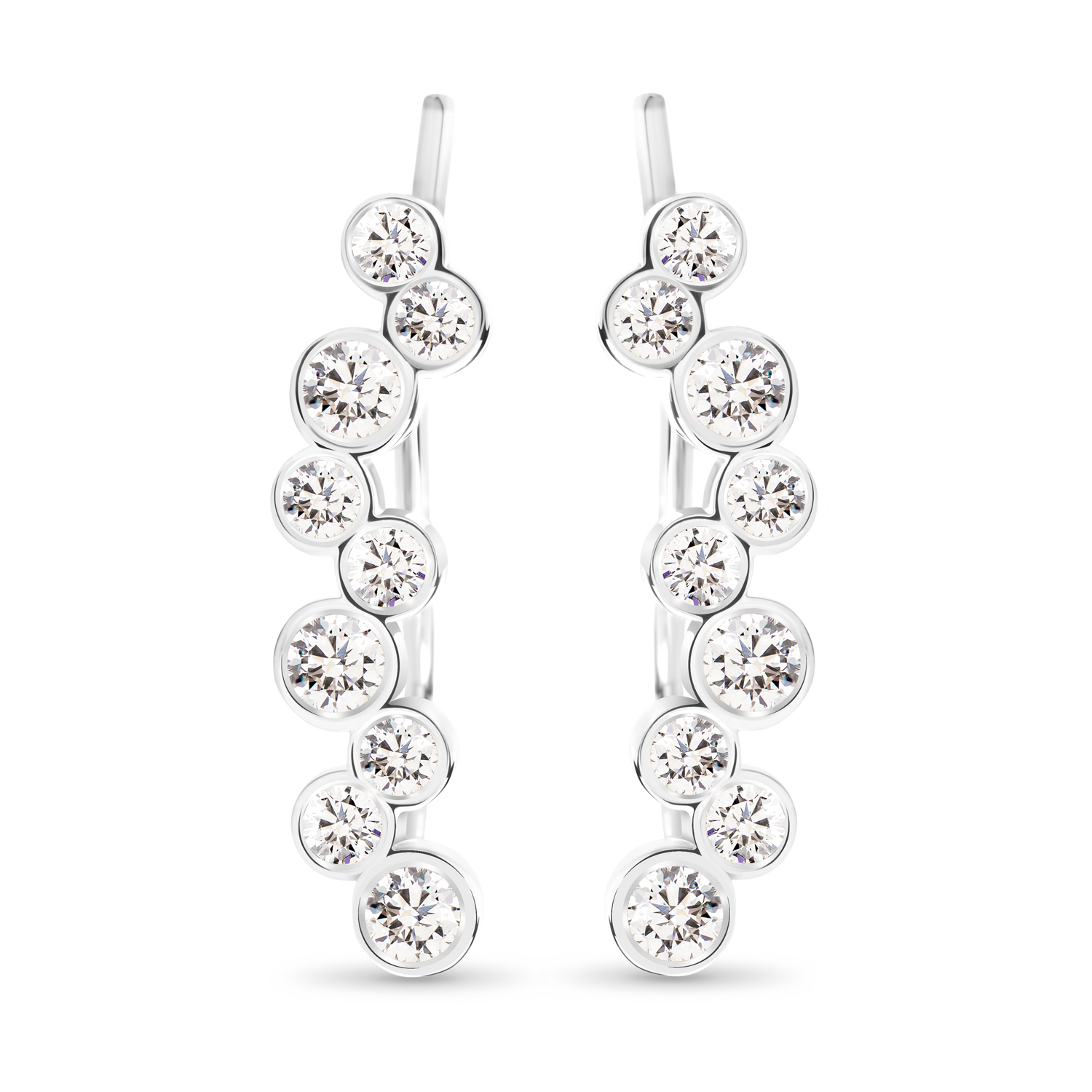 Boucles d'oreilles en diamants grimpantes Nina