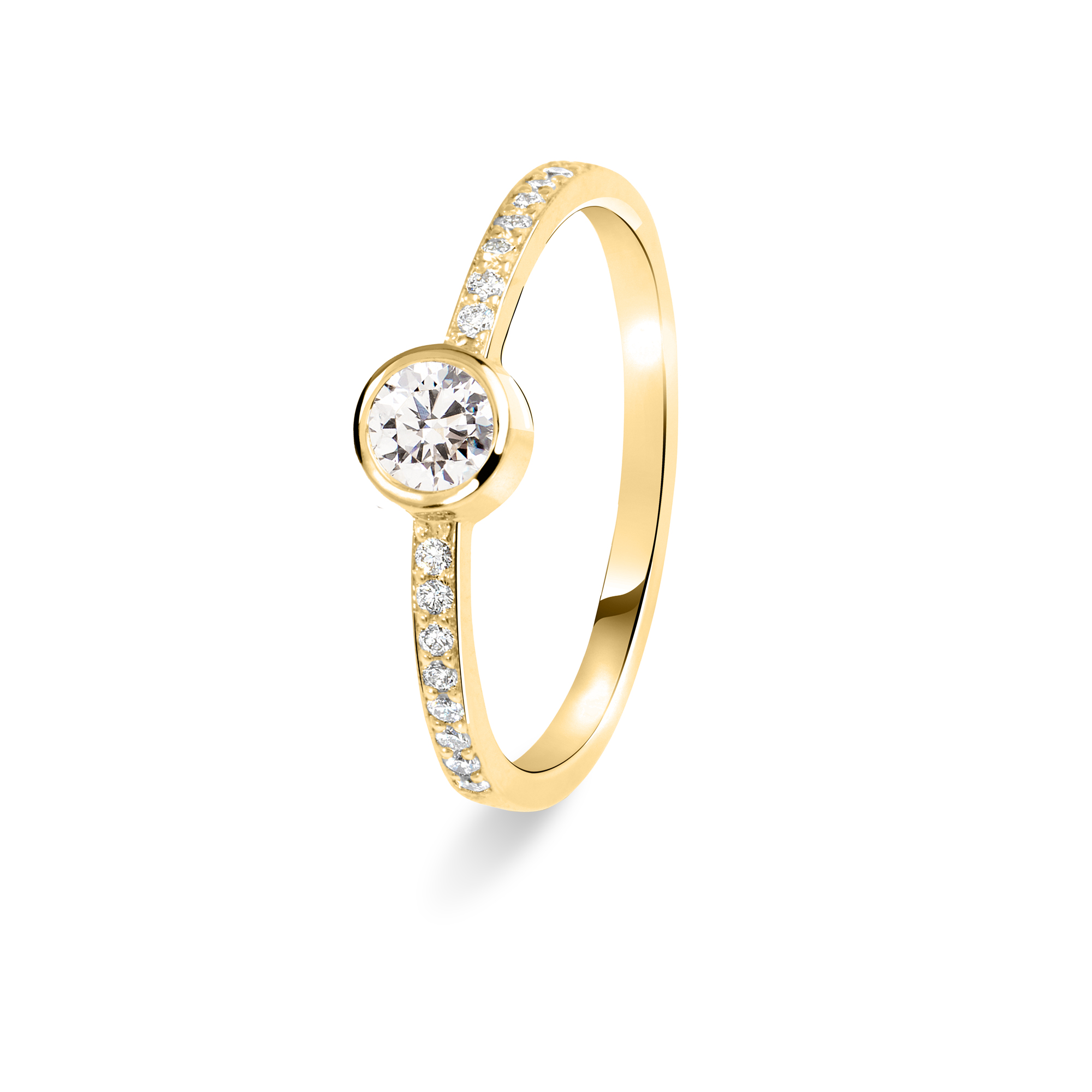 Bague de fiançailles solitaire petit diamant serti clos