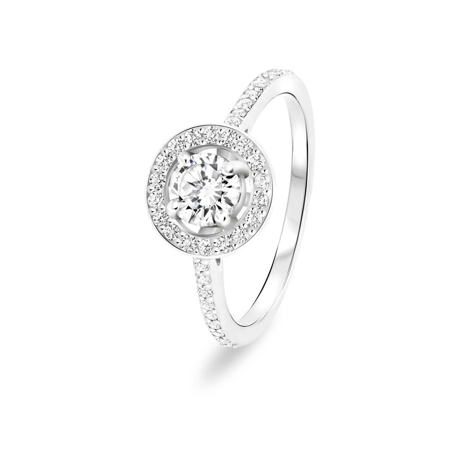 bague de fiançailles entourage diamant femme or blanc