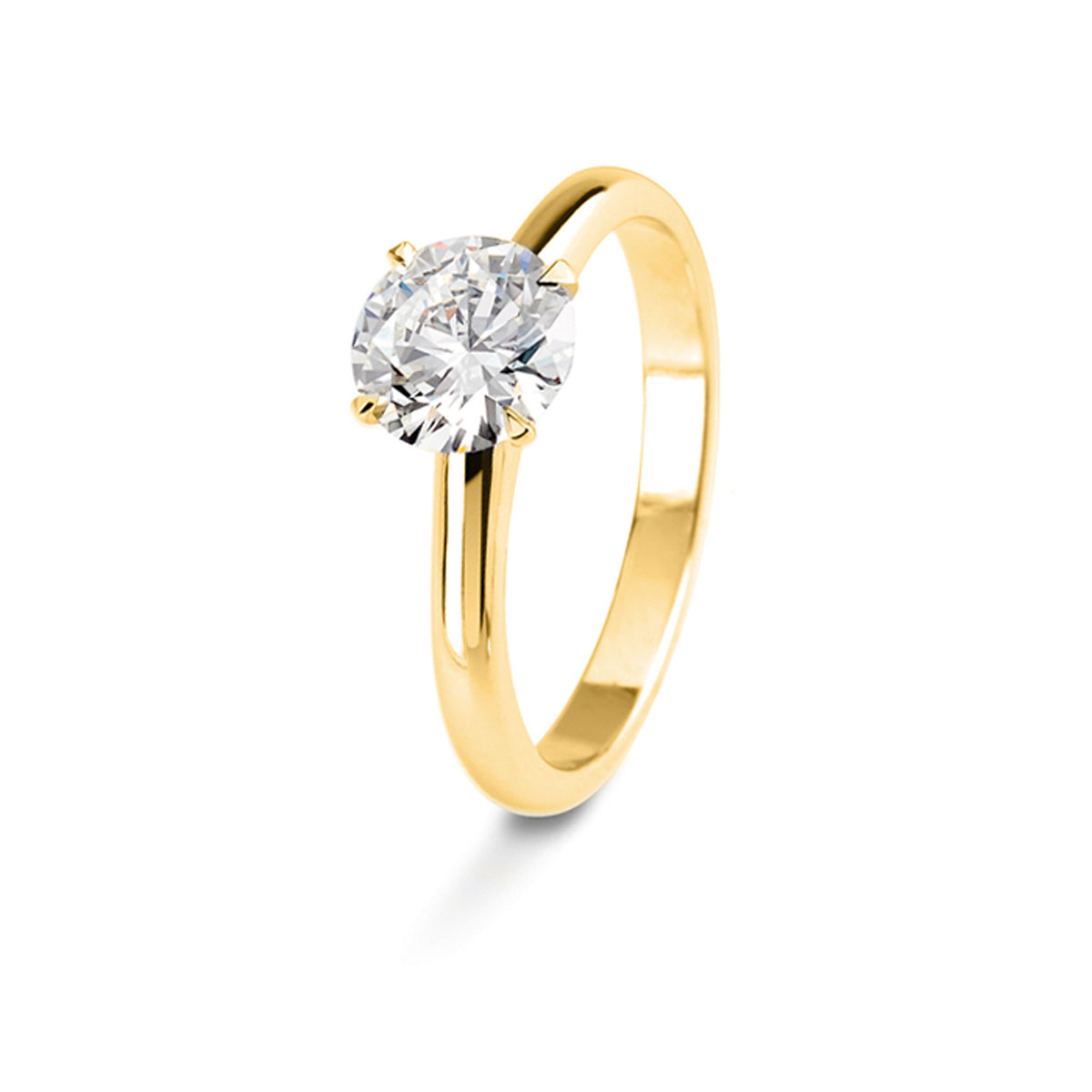 bague de fiançailles femme solitaire diamant or jaune