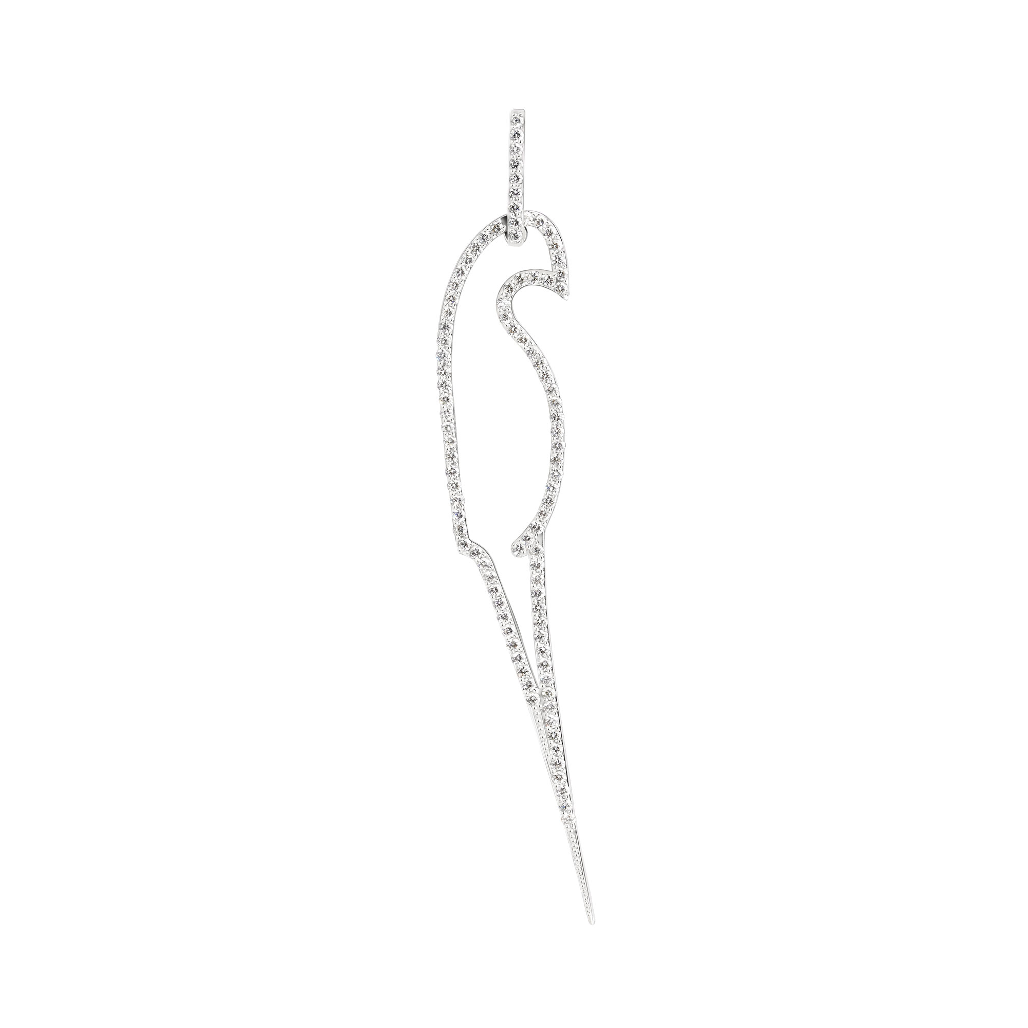 boucle d'oreille diamants perroquet pour femme.