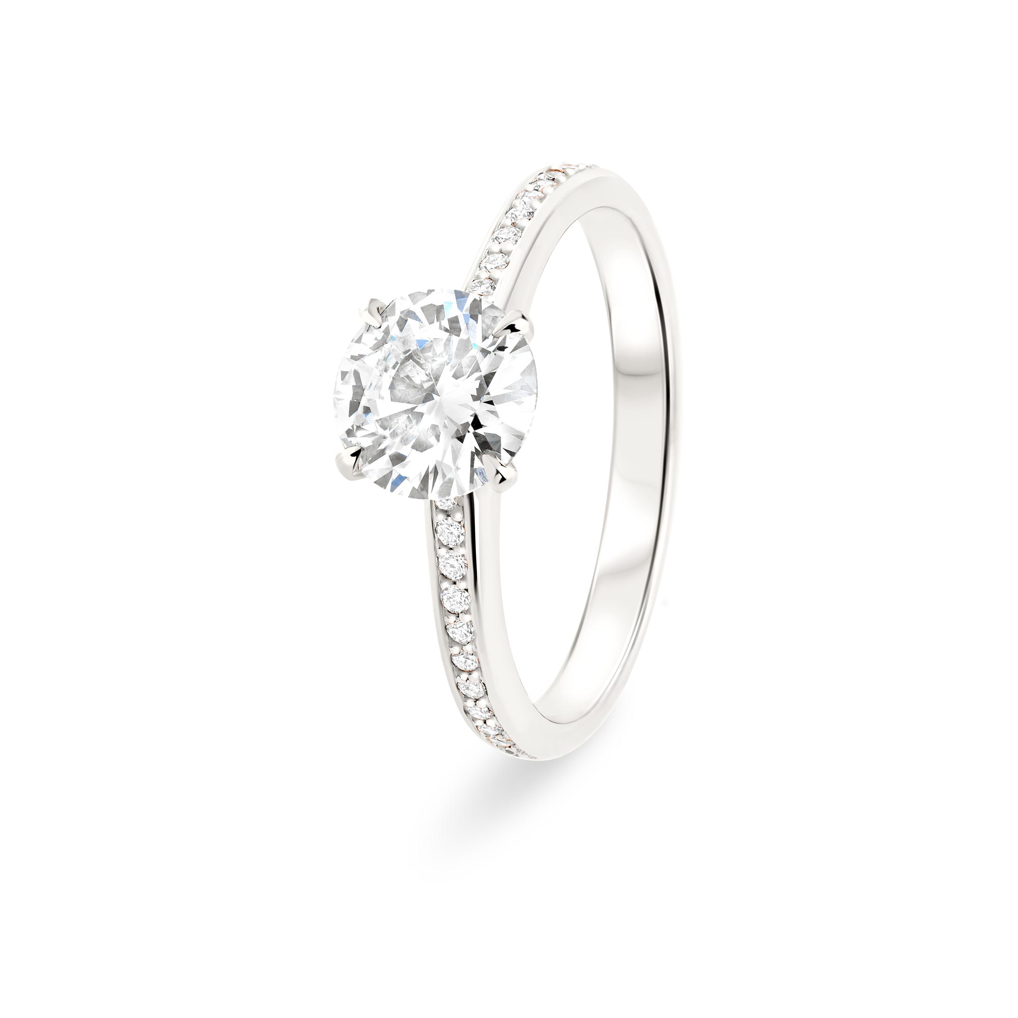 Bague de fiançailles en diamants Le Solitaire Pavé