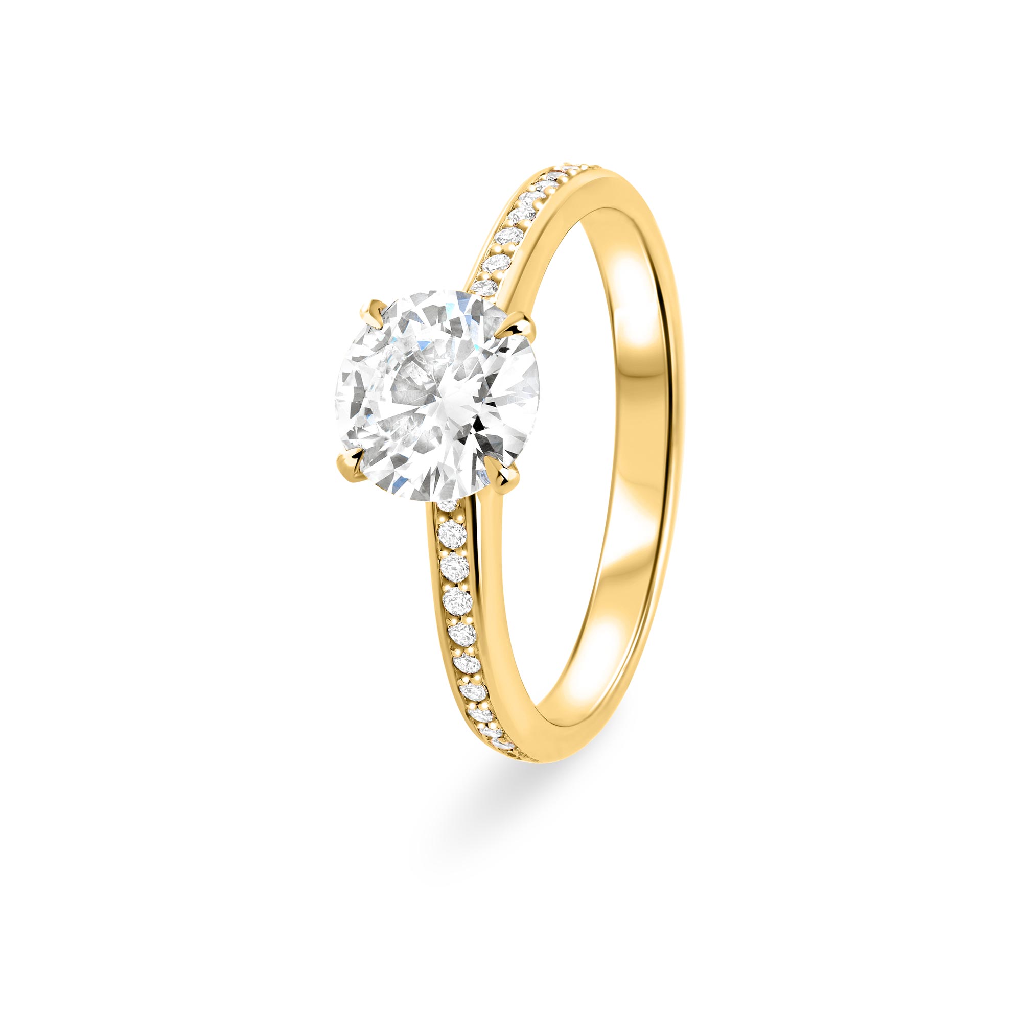 Bague de fiançailles en diamants Le Solitaire Pavé